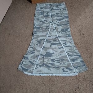 Camouflage Denim Skirt